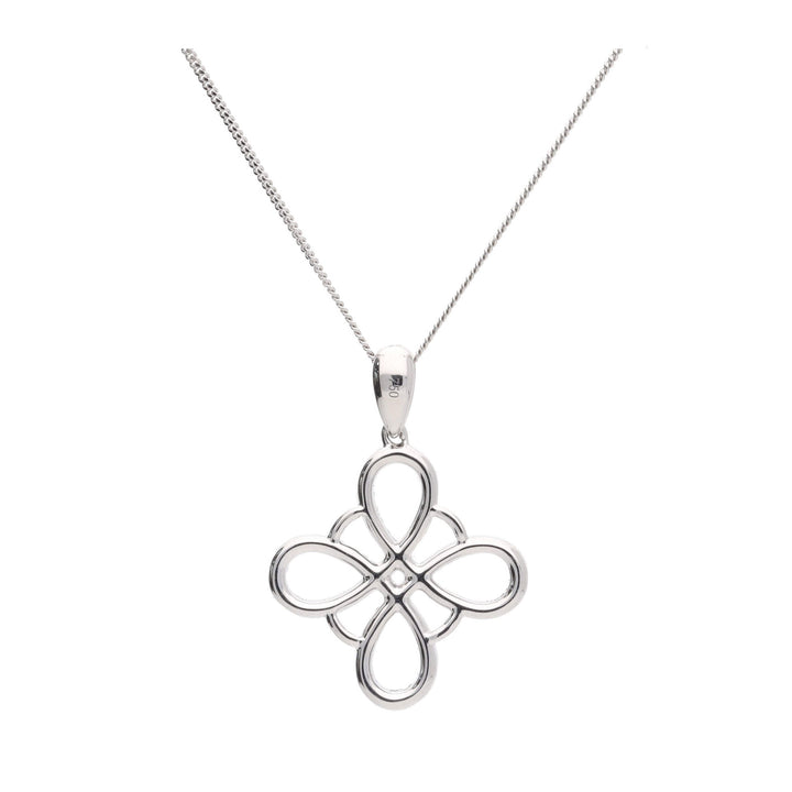 Diamond Entwined Petals 18ct White Gold Pendant - Michael Jones Jeweller