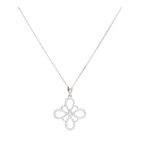Diamond Entwined Petals 18ct White Gold Pendant - Michael Jones Jeweller