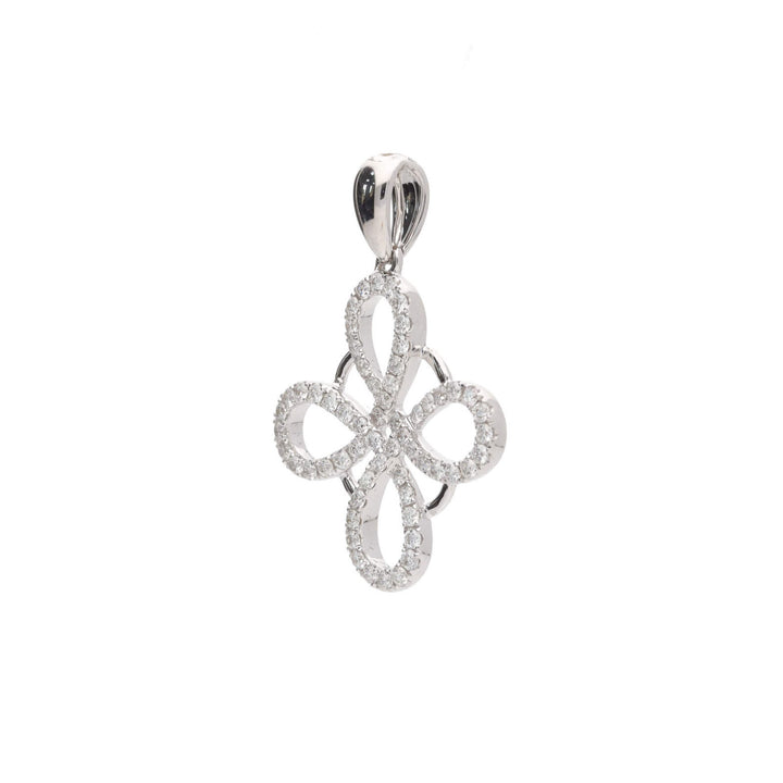 Diamond Entwined Petals 18ct White Gold Pendant - Michael Jones Jeweller
