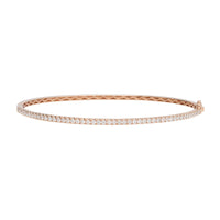 Diamond 18ct Rose Gold Oval Bangle