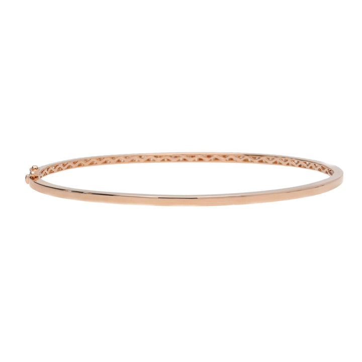 Diamond 18ct Rose Gold Oval Bangle