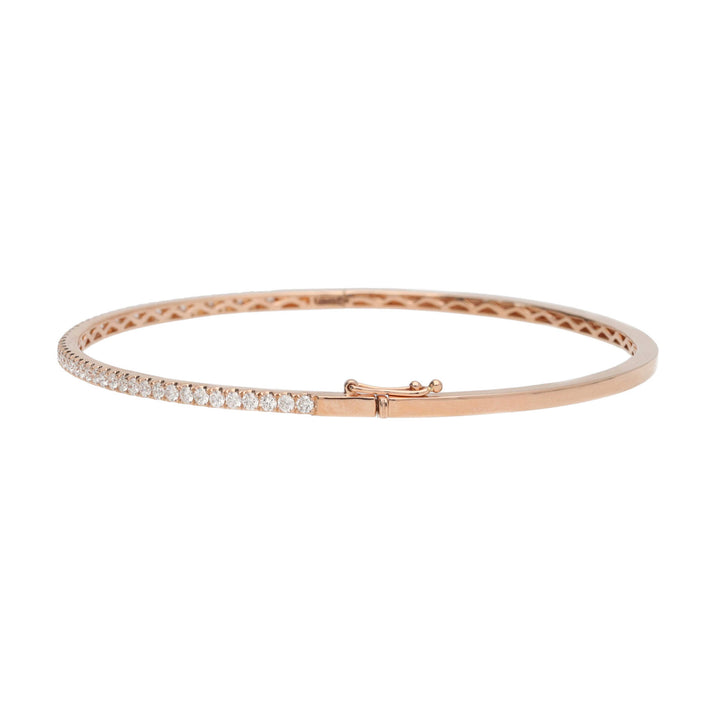 Diamond 18ct Rose Gold Oval Bangle