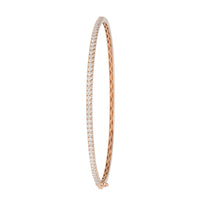 Diamond 18ct Rose Gold Oval Bangle