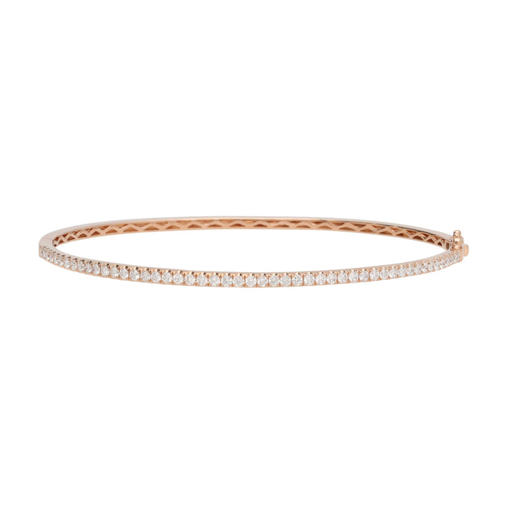 Diamond 18ct Rose Gold Oval Bangle