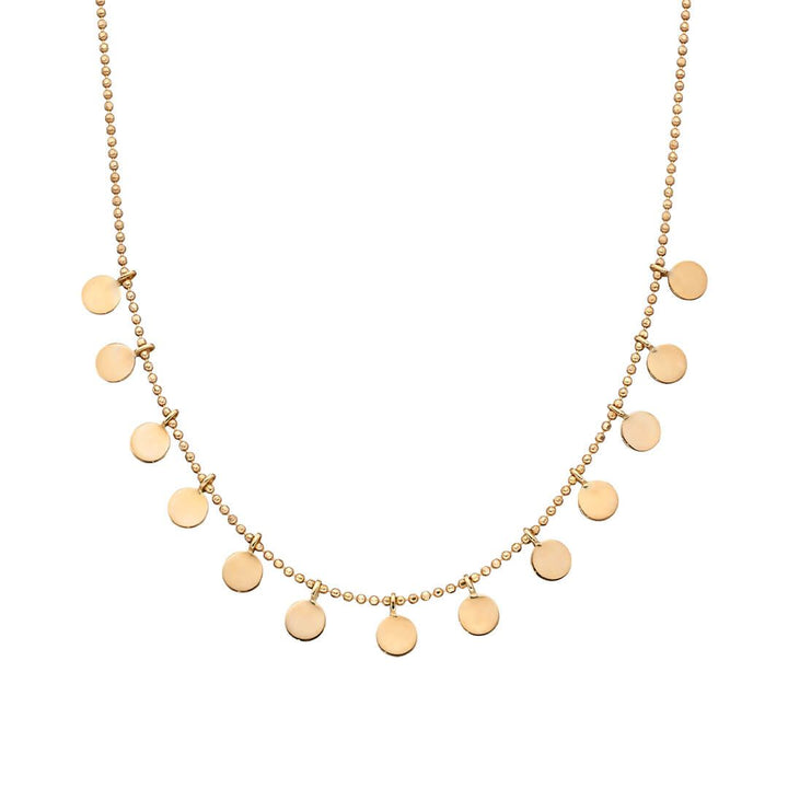 Multi Disc 9ct Yellow Gold Necklace - Michael Jones Jeweller