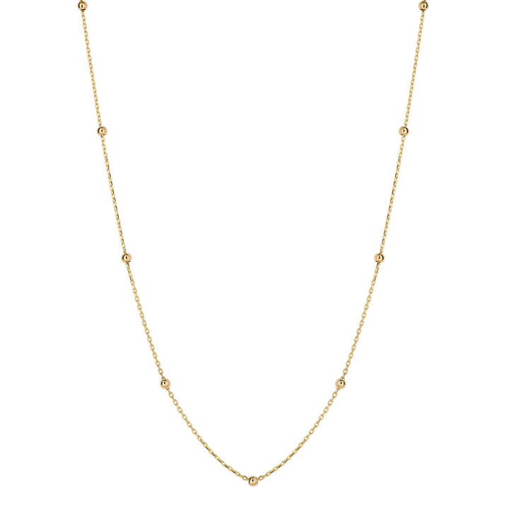 Station Bead 9ct Yellow Gold Fine Link Necklace