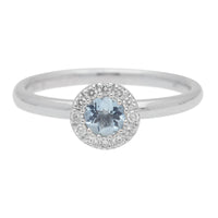 Aquarmarine and Diamond Petite 9ct Gold Cluster Ring - Michael Jones Jeweller