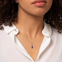 9ct Yellow Gold Kite Shaped Garnet And Diamond Pendant - Michael Jones Jeweller