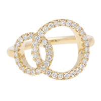 Diamond Interlocking Open Circle 9ct Yellow Gold Ring