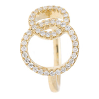 Diamond Interlocking Open Circle 9ct Yellow Gold Ring