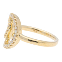 Diamond Interlocking Open Circle 9ct Yellow Gold Ring - Michael Jones Jeweller