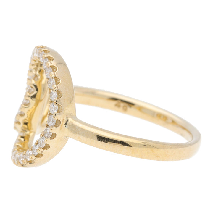 Diamond Interlocking Open Circle 9ct Yellow Gold Ring