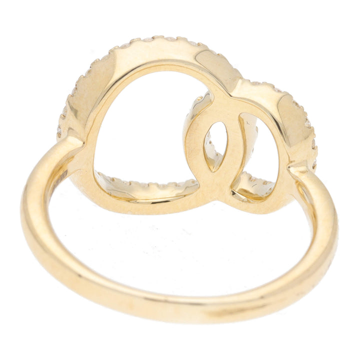 Diamond Interlocking Open Circle 9ct Yellow Gold Ring