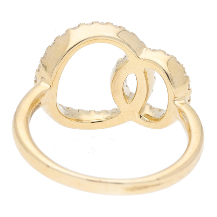 Diamond Interlocking Open Circle 9ct Yellow Gold Ring - Michael Jones Jeweller