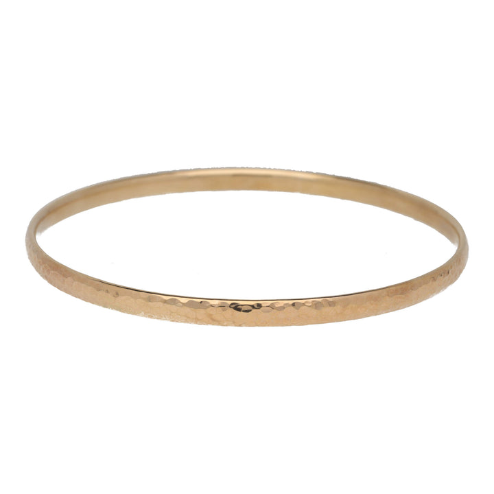 9ct Yellow Gold Hammered Bangle.