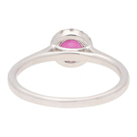 Ruby and Diamond 18ct White Gold Round Cluster Ring - Michael Jones Jeweller