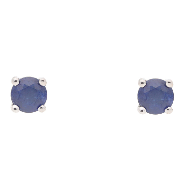 Blue Sapphire 18ct Yellow and White Gold Stud Earrings - Michael Jones Jeweller