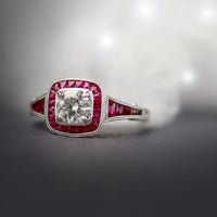 Diamond and Ruby Platinum Ring - Michael Jones Jeweller