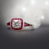 Diamond and Ruby Platinum Ring