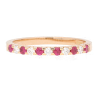 Ruby and Diamond 18ct Rose Gold Half Eternity Ring - Michael Jones Jeweller