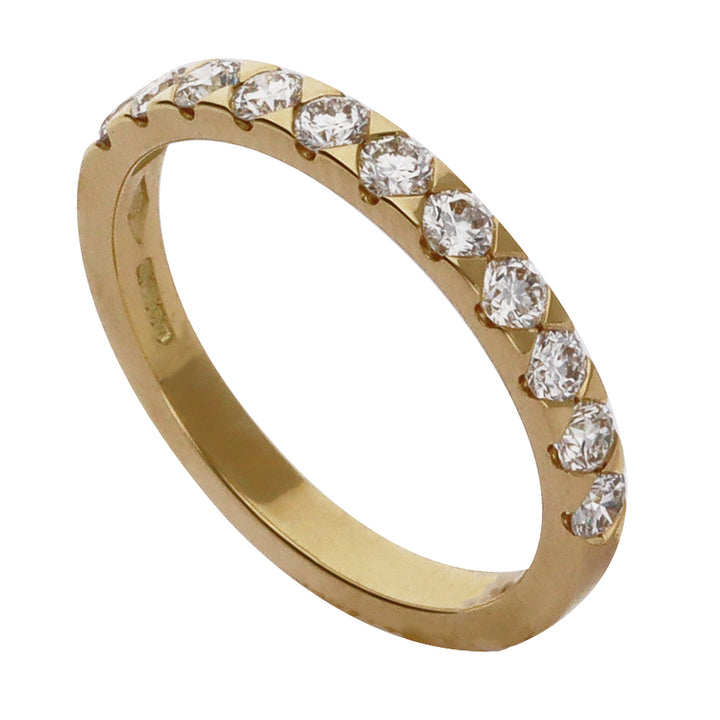 Diamond 18ct Yellow Gold 0.62ct Half Eternity Ring - Michael Jones Jeweller