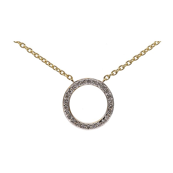 Yellow Gold and Diamond Circle Pendant