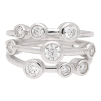 Diamond 0.98ct Three Strand 18ct White Gold Ring - Michael Jones Jeweller
