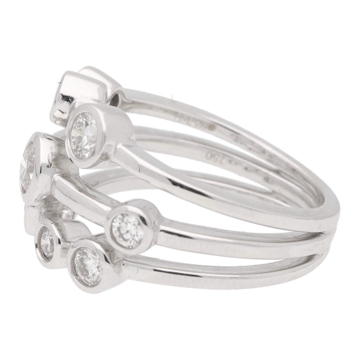 Diamond 0.98ct Three Strand 18ct White Gold Ring - Michael Jones Jeweller