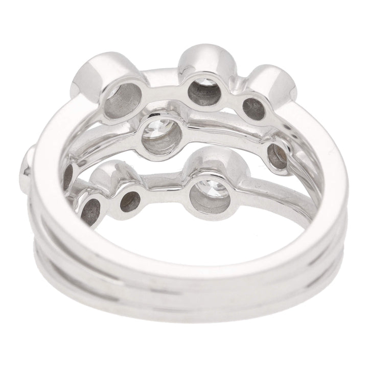 Diamond 0.98ct Three Strand 18ct White Gold Ring - Michael Jones Jeweller