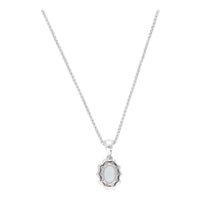 Aquamarine and Diamond 18ct White Gold Cluster Pendant - Michael Jones Jeweller