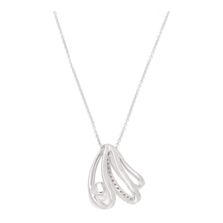 Akoya Pearl And Diamond Three Strand 18ct White Gold Necklace - Michael Jones Jeweller