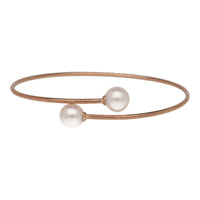 Cultured Pearl 9ct Rose Gold Sprung Bangle