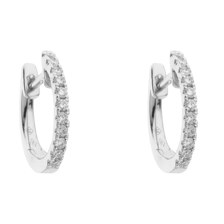 Diamond 18ct White Gold Hoop Earrings - Michael Jones Jeweller