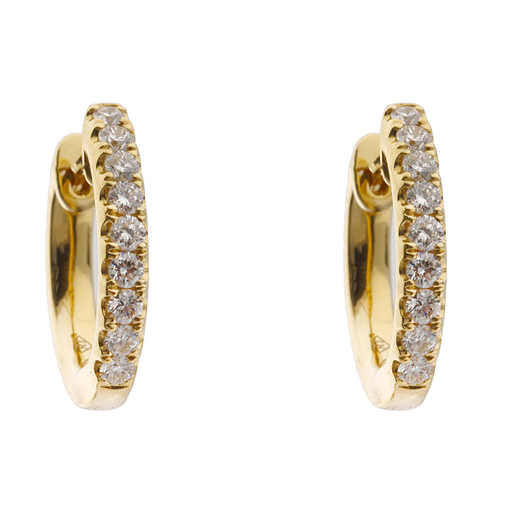 Diamond 18ct Yellow Gold Hoop Earrings - Michael Jones Jeweller