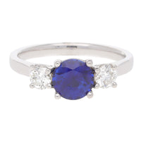 Sapphire and Diamond Three Stone 18ct Yellow Gold Ring - Michael Jones Jeweller