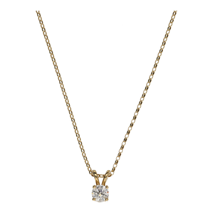 Diamond Single Stone 0.31ct 18ct Yellow Gold Pendant - Michael Jones Jeweller