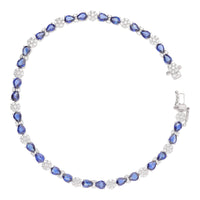 Sapphire and Diamond 18ct White Gold Cluster Bracelet - Michael Jones Jeweller