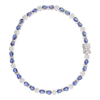 Sapphire and Diamond 18ct White Gold Cluster Bracelet - Michael Jones Jeweller