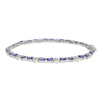 Sapphire and Diamond 18ct White Gold Cluster Bracelet - Michael Jones Jeweller
