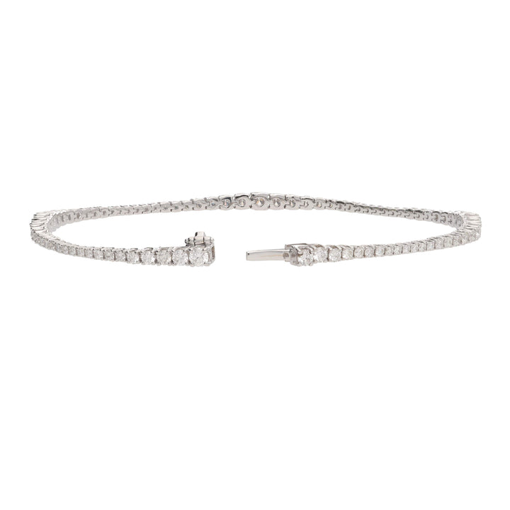 Graduated Diamond 2.75ct 18ct White Gold Bracelet - Michael Jones Jeweller