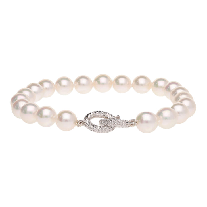 White Cultured Pearl 18ct White Gold Bracelet - Michael Jones Jeweller