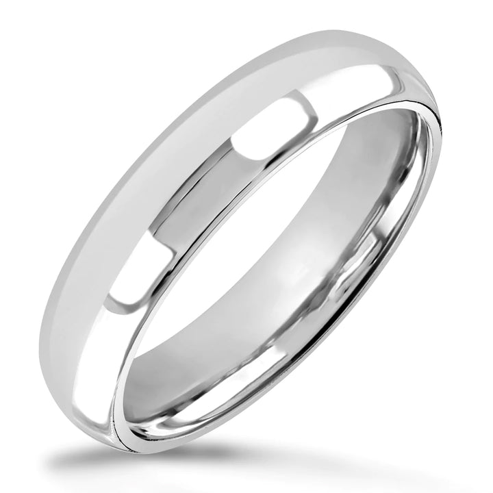 5mm 9ct White Gold Traditional Court Wedding Ring