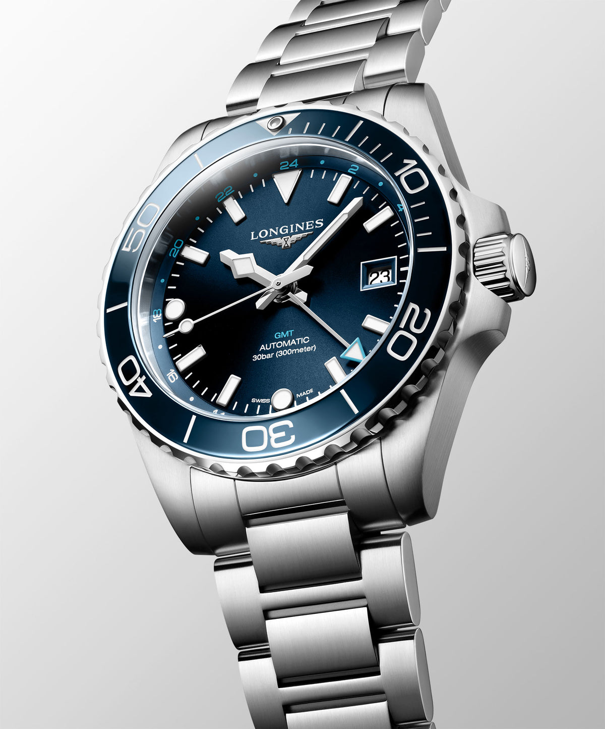 Longines HYDROCONQUEST GMT 41mm Automatic Watch L37904966 - Michael Jones Jeweller