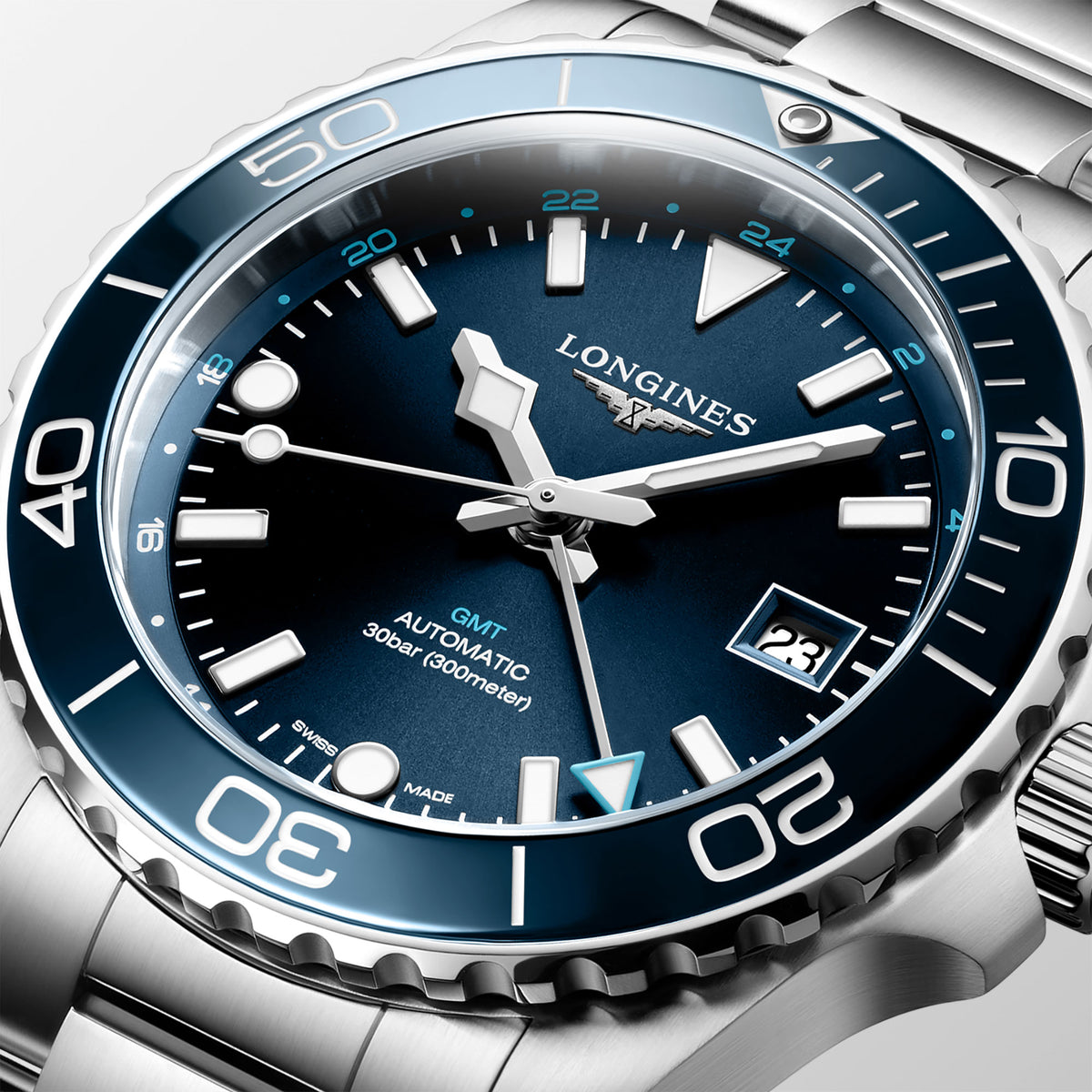 Longines HYDROCONQUEST GMT 41mm Automatic Watch L37904966 - Michael Jones Jeweller