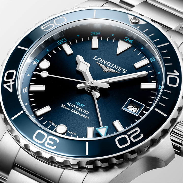 Longines HYDROCONQUEST GMT 41mm Automatic Watch L37904966 - Michael Jones Jeweller