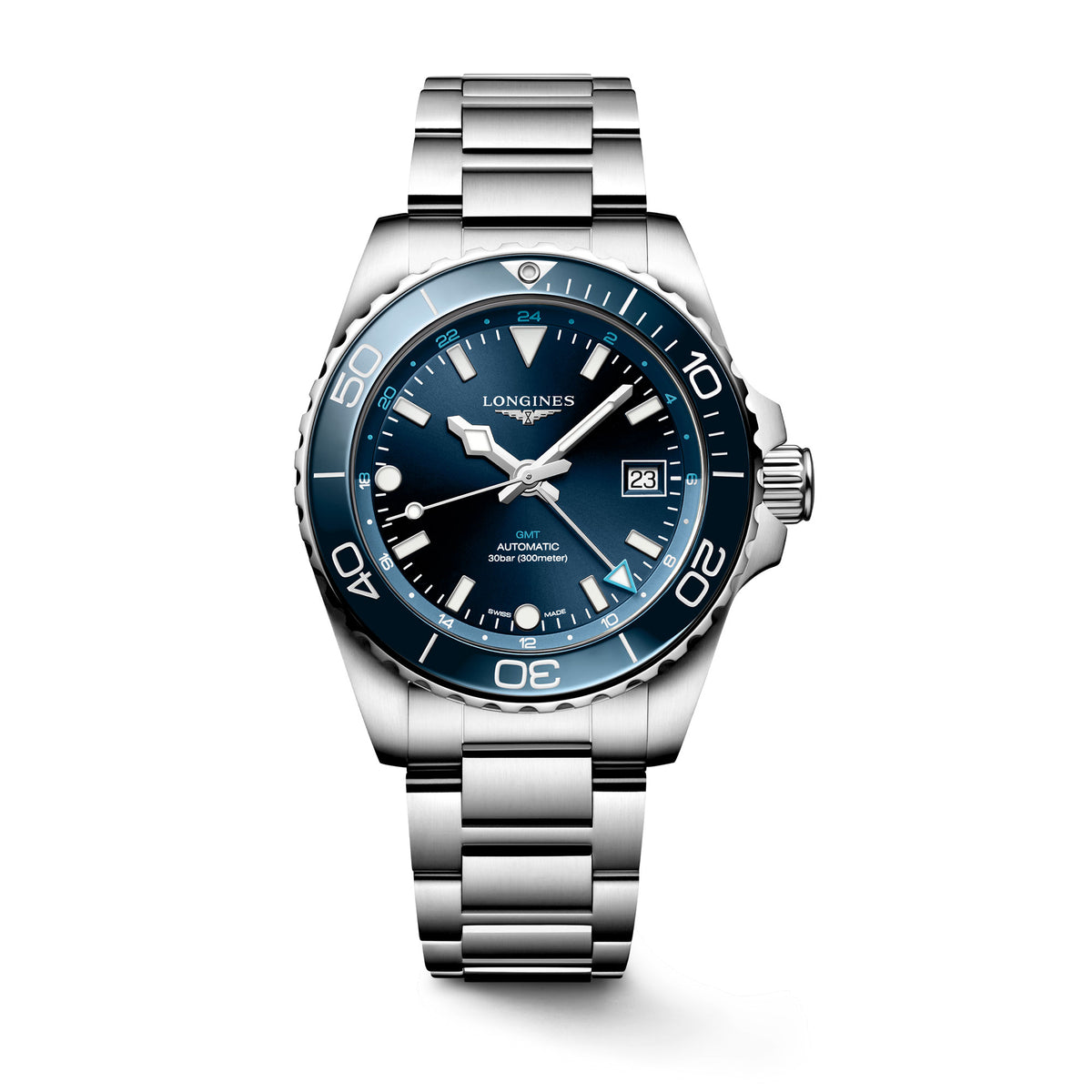 Longines HYDROCONQUEST GMT 41mm Automatic Watch L37904966 - Michael Jones Jeweller