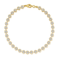 Diamond Set Cluster 18ct Yellow Gold Bracelet