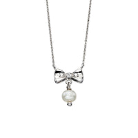 D for Diamond Childs Freshwater Pearl Bow Necklace - Michael Jones Jeweller