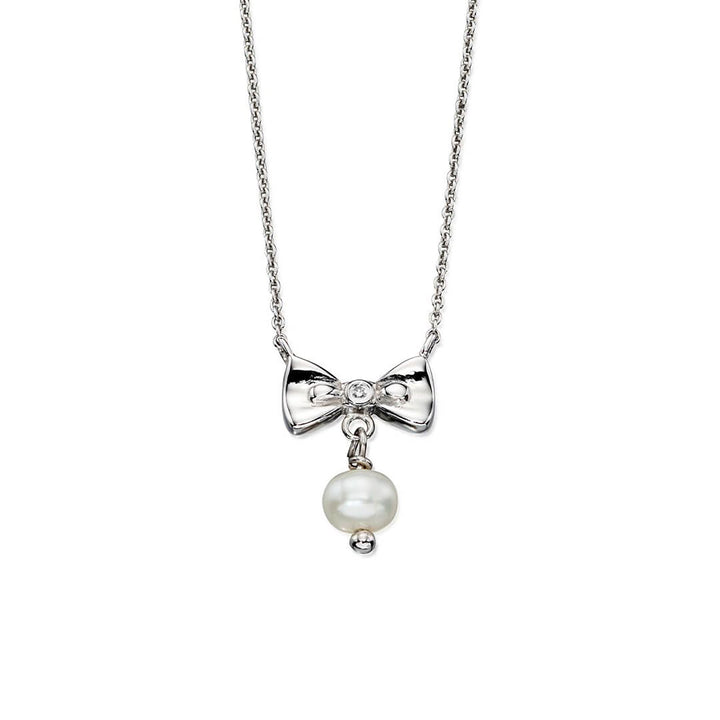 D for Diamond Childs Freshwater Pearl Bow Necklace - Michael Jones Jeweller