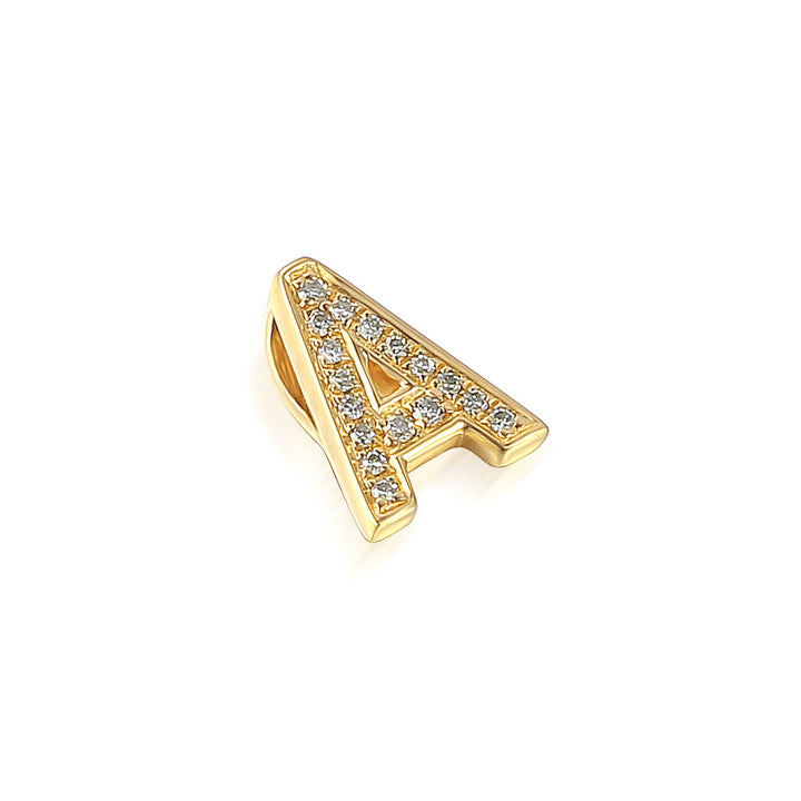 Initial A Diamond 9ct Yellow Gold Pendant - Michael Jones Jeweller